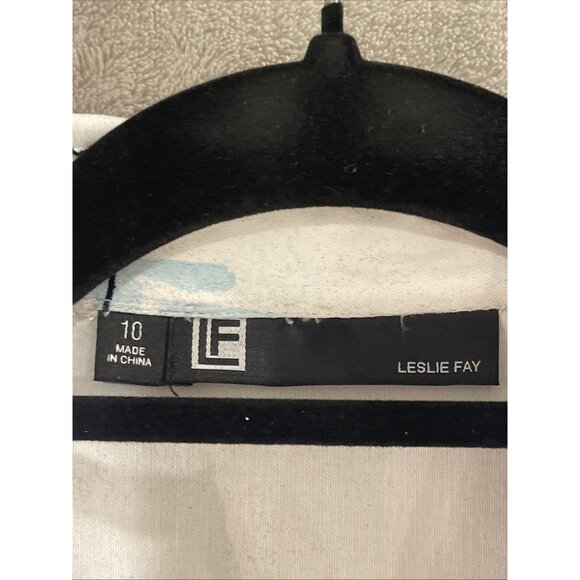 LF LESLIE FAY RETRO WATER COLOR ISLAND PRINT SLEEVELESS SHIRT DRESS WOMEN SZ 10 - Picture 3 of 16